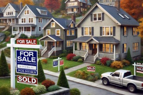 Row houses for sale.