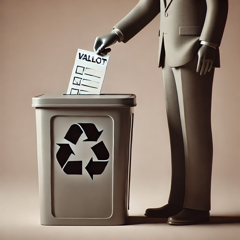 A person recycling paper.